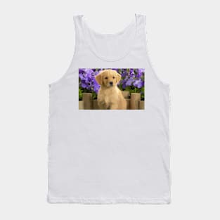 Golden Retriever Puppy Digital Painting Tank Top